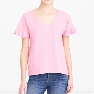 Pink flutter sleeve J Crew Tee